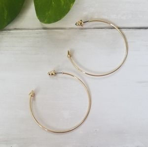 Gold Spear Open Arrow Hoop Earrings